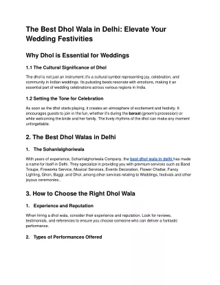 Best Dhol Wala in Delhi