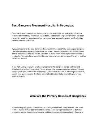 gangrene treatment