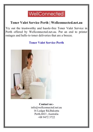 Toner Valet Service Perth  Wellconnected.net.au