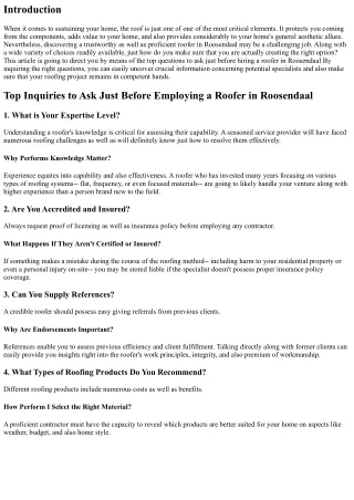 Best Concerns to Inquire Just Before Working With a Roofer in Roosendaal