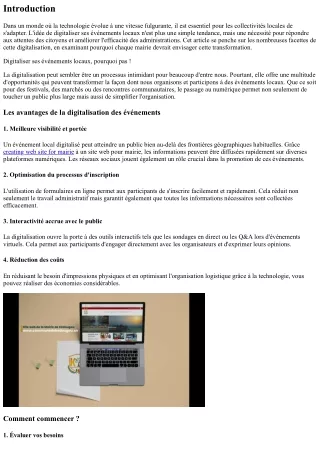 'Digitaliser ses événements locaux, pourquoi pas !'