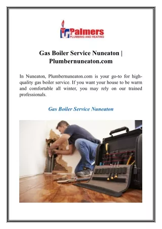 Gas Boiler Service Nuneaton  Plumbernuneaton.com
