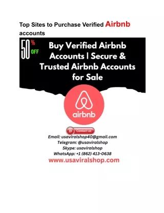 Top Sites to Purchase Verified Airbnb accounts