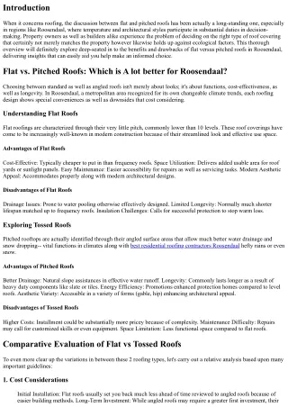 Apartment vs. Pitched Roofs: Which is Better for Roosendaal?