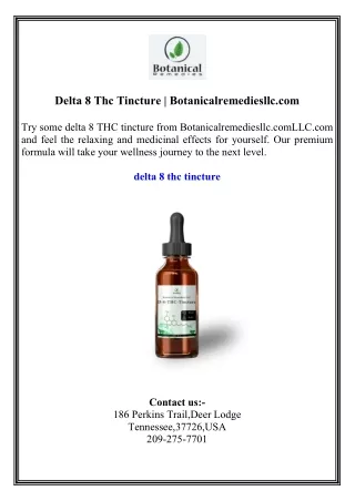 Delta 8 Thc Tincture  Botanicalremediesllc.com