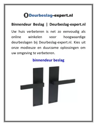 Binnendeur Beslag  Deurbeslag-expert.nl