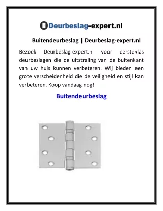 Buitendeurbeslag  Deurbeslag-expert.nl
