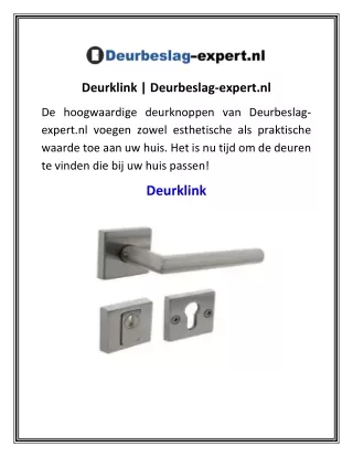 Deurklink  Deurbeslag-expert.nl