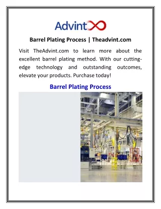 Barrel Plating Process | Theadvint.com