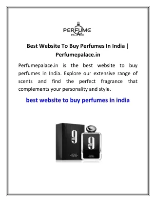 Best Website To Buy Perfumes In India  Perfumepalace.in