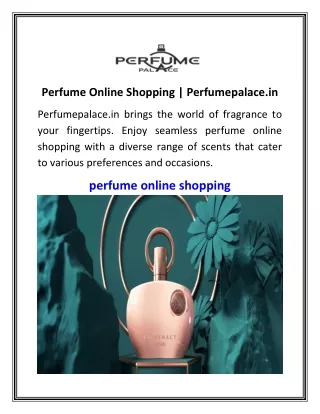 Perfume Online Shopping  Perfumepalace.in