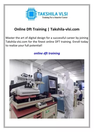 Online Dft Training  Takshila-vlsi.com