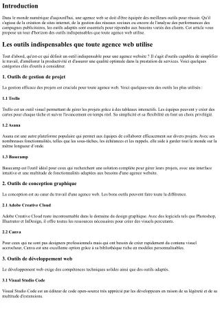 “Les outils indispensables que toute agence web utilise.”