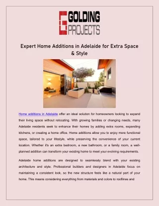 Enhance Your Space with Quality Home Additions in Adelaide