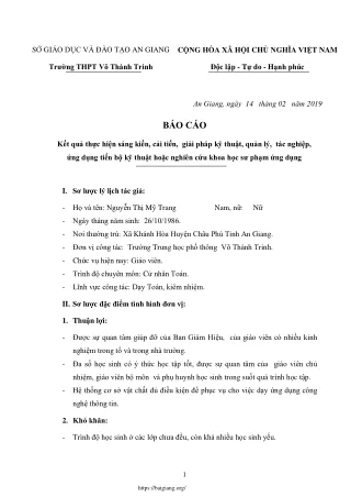 Sử dụng phần mềm Geogebra trong dạy Toán tạo hứng thú học tập cho HS Lớp 12