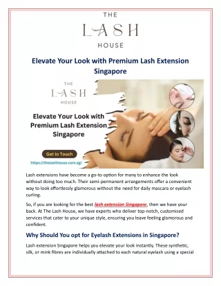 Elevate Your Look with Premium Lash Extension Singapore