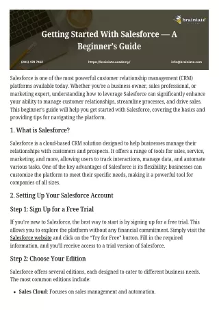 Getting Started With Salesforce - A Beginner’s Guide