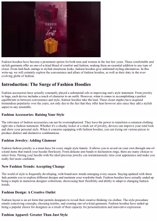 Fashion Hoodies: Cozy and Fashionable Wardrobe Staples