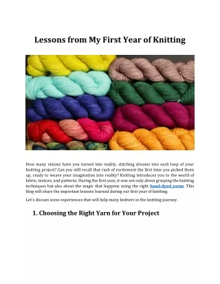 Lessons from My First Year of Knitting