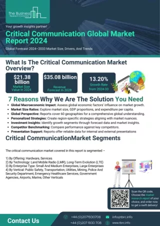 Critical Communication Market Report 2024 - Critical Communication Industry Research And Overview