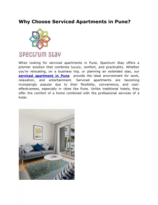 Why Choose Serviced Apartments in Pune