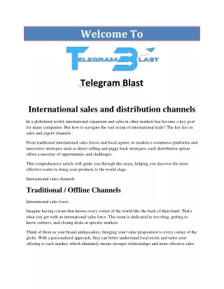 International sales and distribution channels
