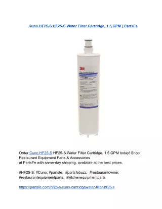 Cuno HF25-S HF25-S Water Filter Cartridge, 1