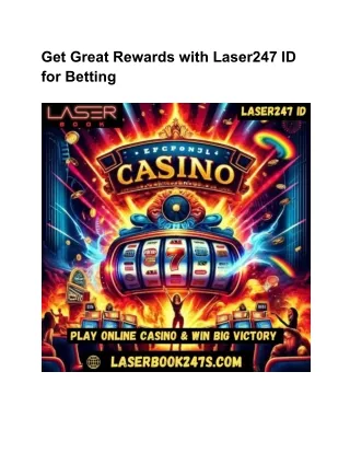 Get Great Rewards with Laser247 ID for Betting