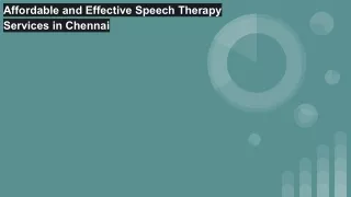 Affordable and Effective Speech Therapy Services in Chennai