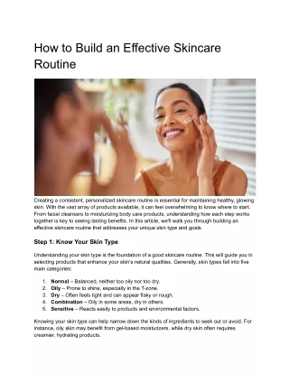 How to Build an Effective Skincare Routine