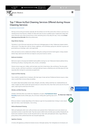 Top 7 Move-InOut Cleaning Services Offered during House Cleaning Services