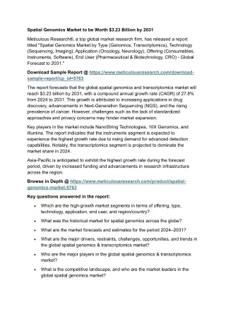 Spatial Genomics Market