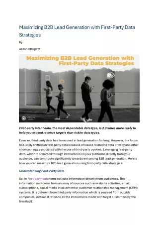 Maximizing B2B Lead Generation with First-Party Data Strategies