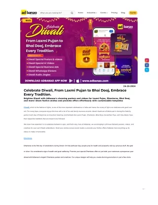 Celebrate Diwali, From Laxmi Pujan to Bhai Dooj, Embrace Every Tradition.