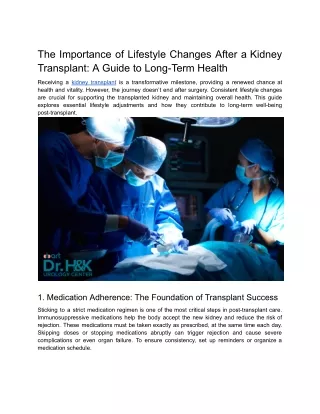 The Importance of Lifestyle Changes After a Kidney Transplant_ A Guide to Long-Term Health