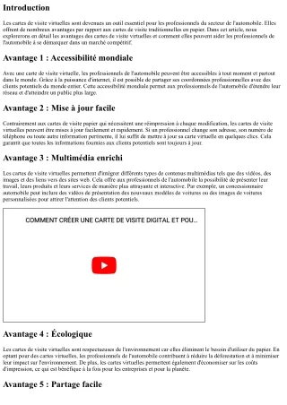 Les avantages des cartes de visite virtuelles pour les professionnels du secteur