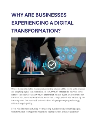 Why Are Businesses Experiencing a Digital Transformation?