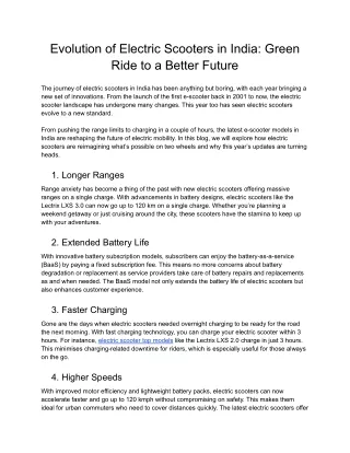 Evolution of Electric Scooters in India_ Green Ride to a Better Future