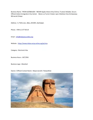 FROM AZERBAIJAN - INDIAN Apply Indian eVisa Online, Trusted, Reliable, Secure. O