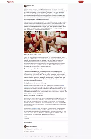 NRI Matrimonial Services: Curating Ideal Matches for Life Across Continents