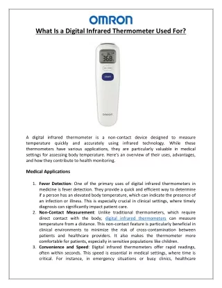 What Is a Digital Infrared Thermometer Used For