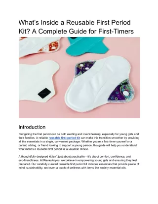 What’s Inside a Reusable First Period Kit