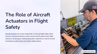 The Role of Aircraft Actuators in Flight Safety