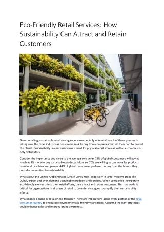 Eco-Friendly Retail Services How Sustainability Can Attract and Retain Customers