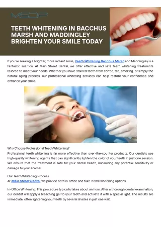 Achieve a Dazzling Smile: Teeth Whitening in Maddingley