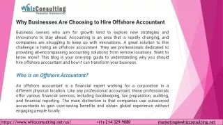 Why Businesses Are Choosing to Hire Offshore Accountant