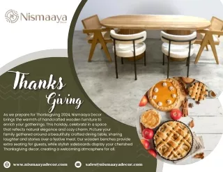 Celebrate Togetherness This Thanksgiving with Nismaaya Decor's Timeless Pieces