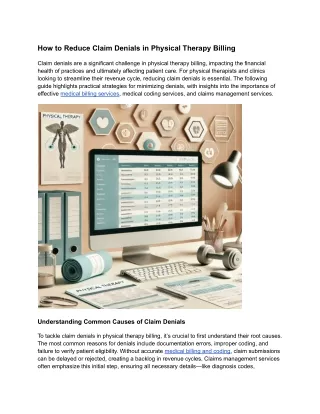 How to Reduce Claim Denials in Physical Therapy Billing