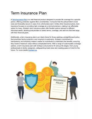 Term Insurance Plan