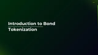 Introduction to Bond Tokenization